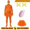 Kostým Lorax Oranžová kombinéza s vousy Sukně Halloweenský Cosplay Outfit