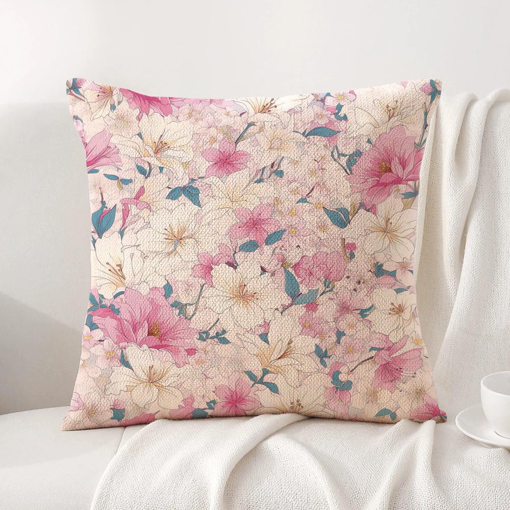 Classic Pattern Cushion Cover Natural Linen Organic Fabric Double-Sided Printing Sofa Home Decor Gift Pillow Cover