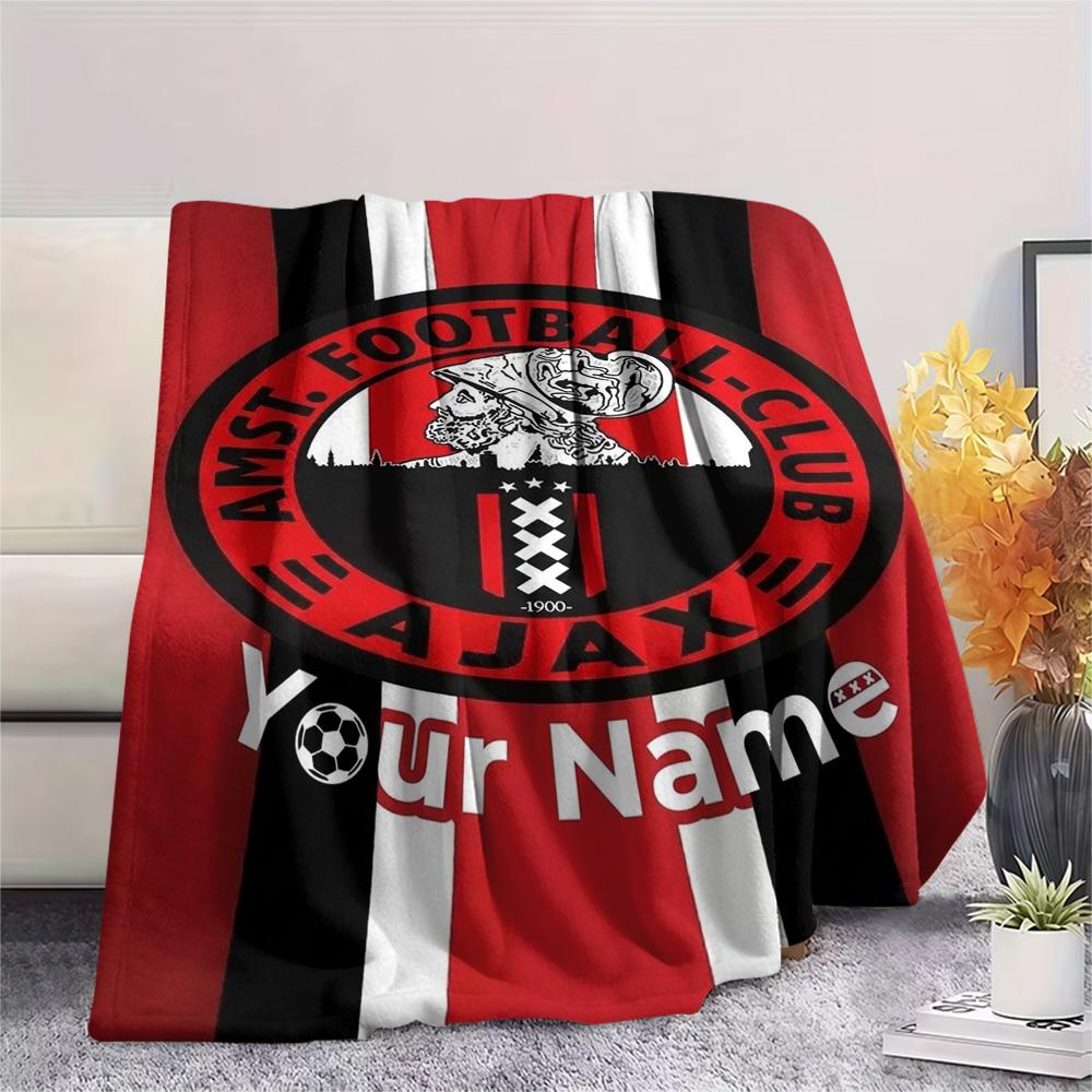 1PC Ajax Fan Gear Custom Name Patterned Flannel Blanket Suitable For All Seasons For Home Decor Warmth And Comfort Gifts Holiday Present