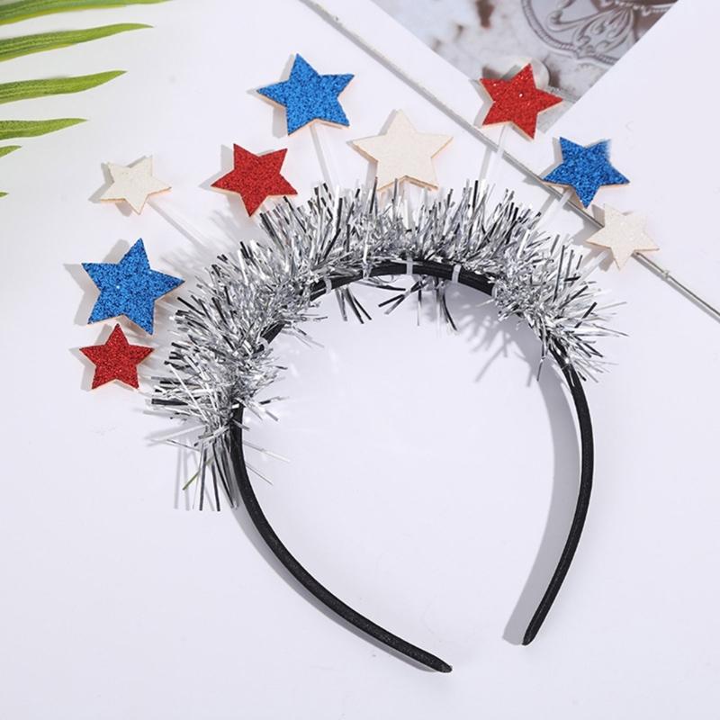 Christmas Sequins Tinsel Star Shape Shinning Hair Hoop Women Makeup Headband for Festival Performances Hair Accessories