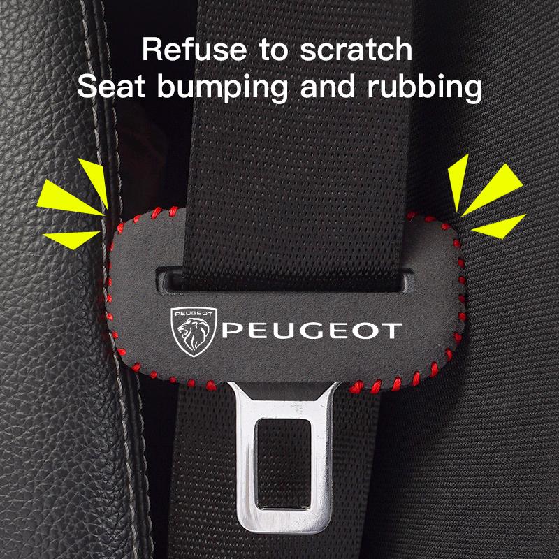2Pcs Car Seat Belt Buckle Clip Protector Covers Suede a Clips For Peugeot 5008 508 408 4008 308 3008 208 Landtrek Rifter e-Expert