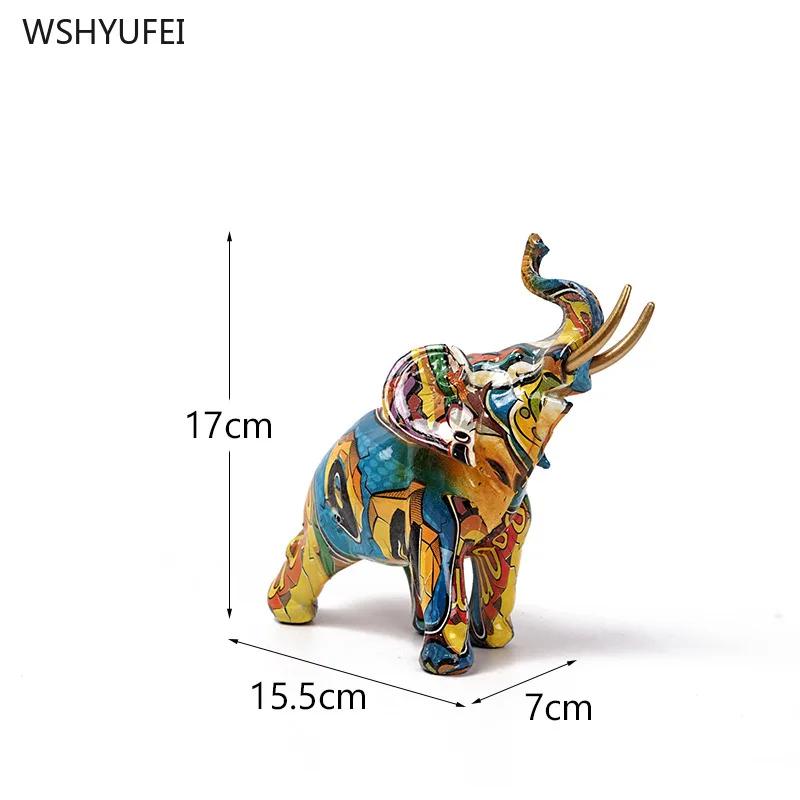 1PC Resin Mother Elephant Ornament Living Room Office Bedroom Home Furnishing Housewarming Gift Elephant Design Sculpture Crafts