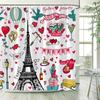 Cartoon Shower Curtain London Red Bus Flowers Cute Car Kids Bath Curtains Creative Pattern Polyester Fabric Home Bathroom Decor