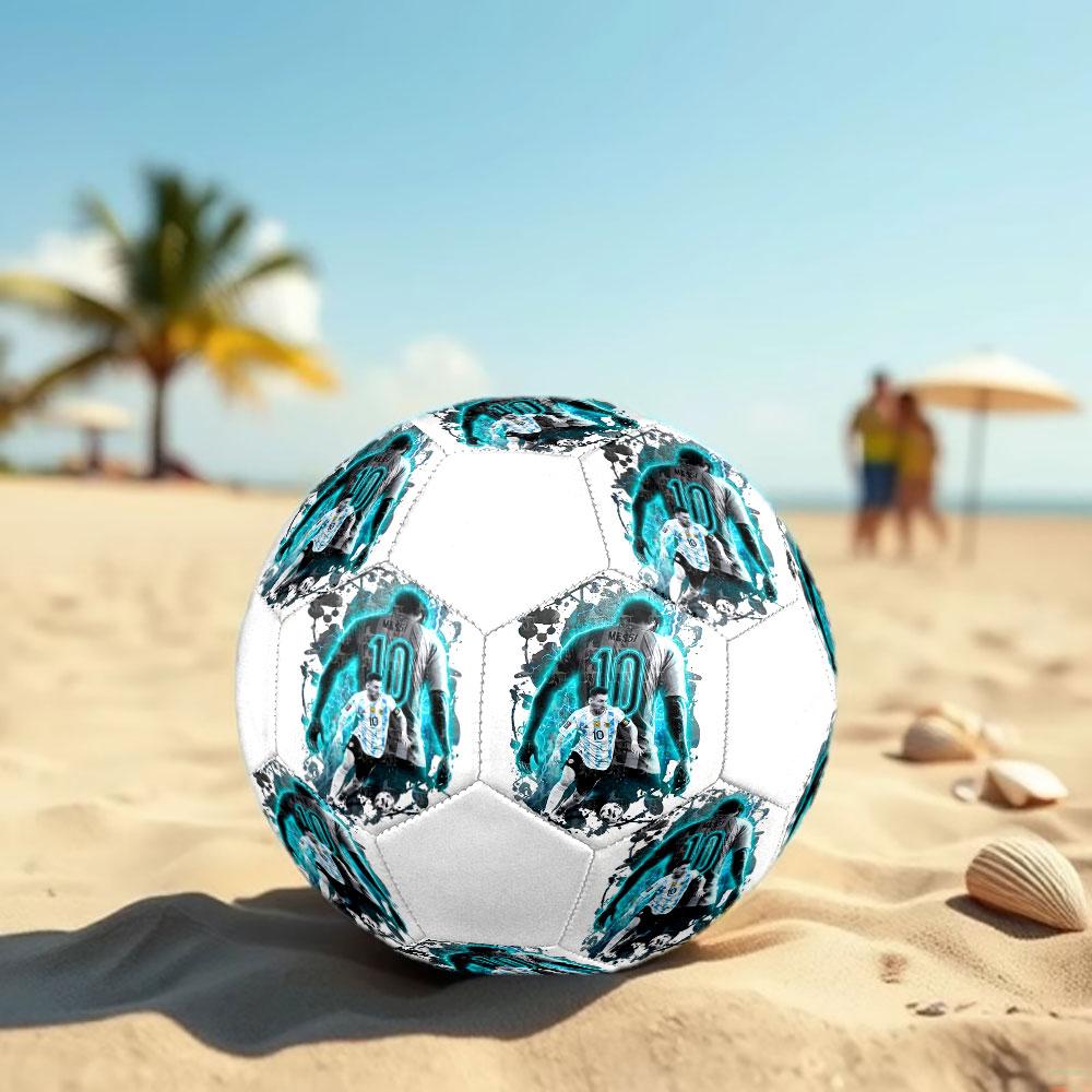Lionel Messi Fußball Größe 5, Maschinengenähtes PVC, Langlebig & Hoher Rückprall, Für Alle Altersgruppen, Fanartikel, für Spiele & den Außenbereich.