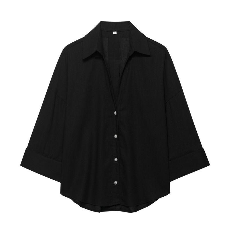 Kaslead New Arrival Women's Fashion Style Fashion Minimalist Blended Wide Sleeve Shirt 3602710