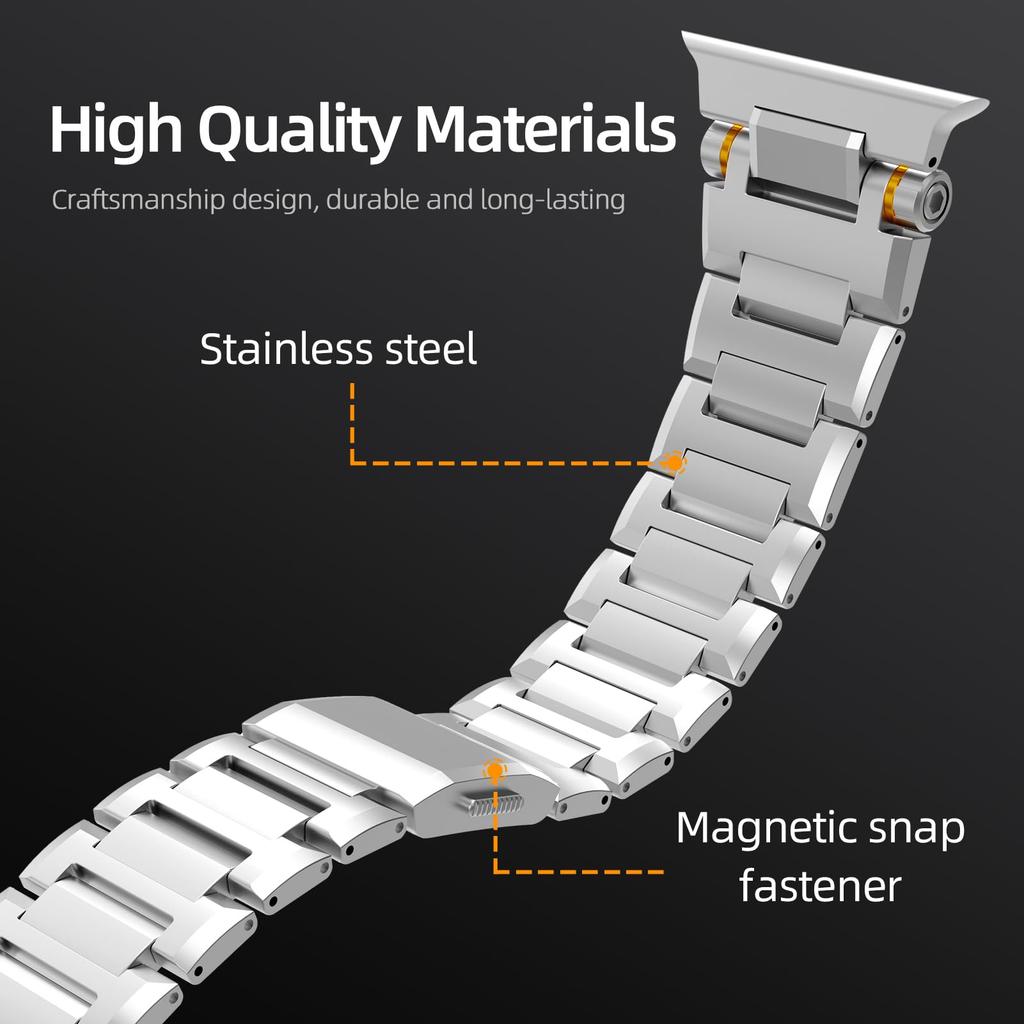 Stainless Steel Strap for Apple Watch Ultra 3/2/1 49mm 46mm 45mm 44mm 42mm Metal Magnetic Band IWatch Series 11 10 9 8 7 6 SE 5