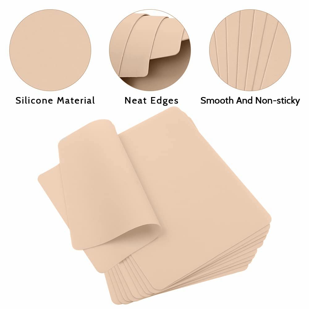Yuelong 10Pcs Tattoo Practice Skins Double-Sided Fake Skin for Tattooing & Microblading | Reusable Blank Tattoo Skin Pad, Beginner-Friendly,