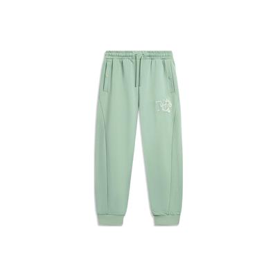 Li Ning Wade Series Embroidered Print Loose Fit Cuffed Knit Sports Pants Men Bottoms Jade-Green AKLTC31-2