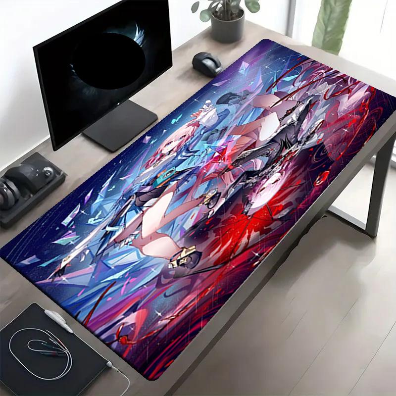 Genshin Impact Druck Mauspads, Anti-Rutsch Desktop Tastaturmatte, für PC Laptop Gaming Arbeiten Tägliche Nutzung, Cooles Festival Überraschungsgeschenk