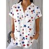 Women's Shirt Short Sleeve Shirt Button Down Blouse Star Printed Daily Casual Collar Regular Tops Daily Summer Spring