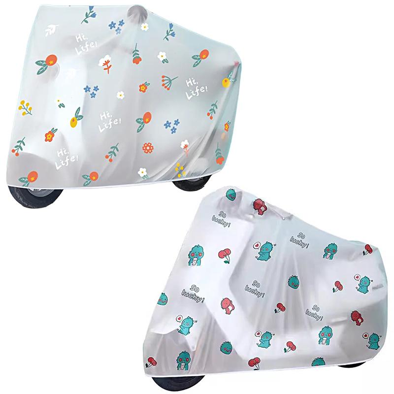 1PC Waterproof Cartoon Pattern Electric Bike Raincover Universal Motorcycle Cover Thickening Sunshade Cute