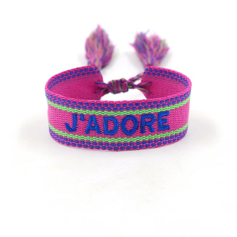 European Bohemian Style Fashion Personalized Embroidery Wrist Knitted Bracelet Retro Fashion Jewelry Gift