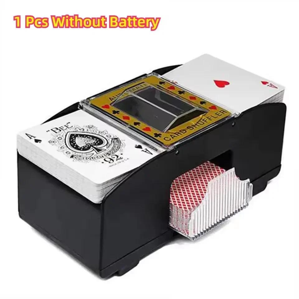 Automatic Poker Card Shuffler Board Games Battery Operated Playing Cards for Shuffle 2 Deck Automatic Hand Crank Home Card Games