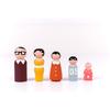 5Pcs Wooden Peg Dolls Family DIY Crafts Cake Topper Kid's Printed Decoration