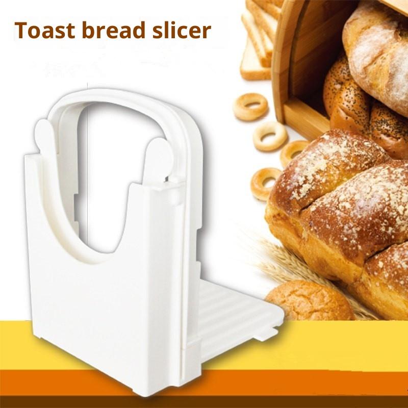 Bread Slicer Adjustable Toast Loaf Slicing Machine Foldable Plastic Bread Cutting Guide Tools For Homemade Bread Kitchen Baking