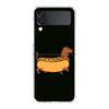 Transparent Phone Case For Samsung Galaxy Z Flip 3 4 5 6 7 Hard Folding PC Z Flip3 Flip4 Cover Cute Dachshund Bulldog