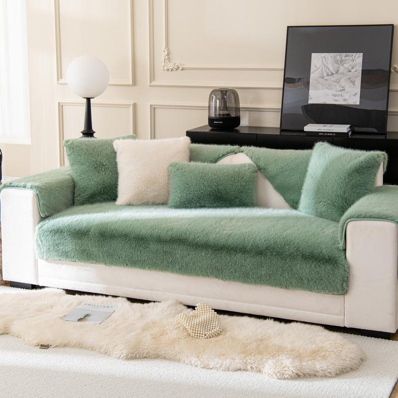 Sofa Cushion Winter New  Thickened Mink Plush Non-Slip Seat Cushion Leather Sofa Cover Dust-Proof Full Cover Cover Towel