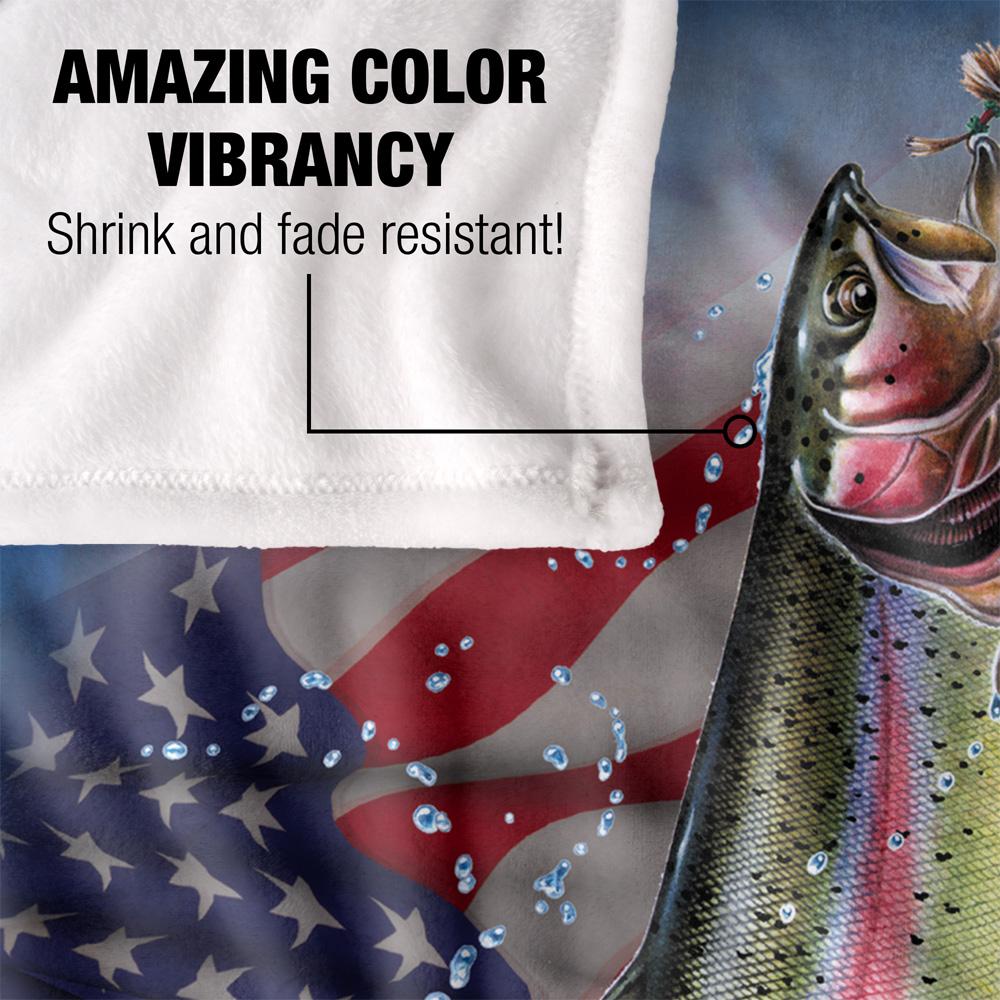 JQ Licensing Silky American Flag Supersoft Blanket