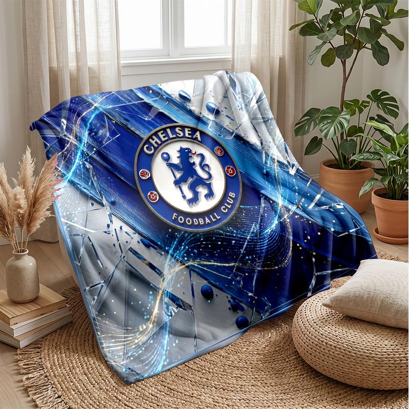 Chelsea FC Theme blanket Soft Flannel Blanket Plush Throw Blanket Cozy Sofa Bed Blanket for Home Decor
