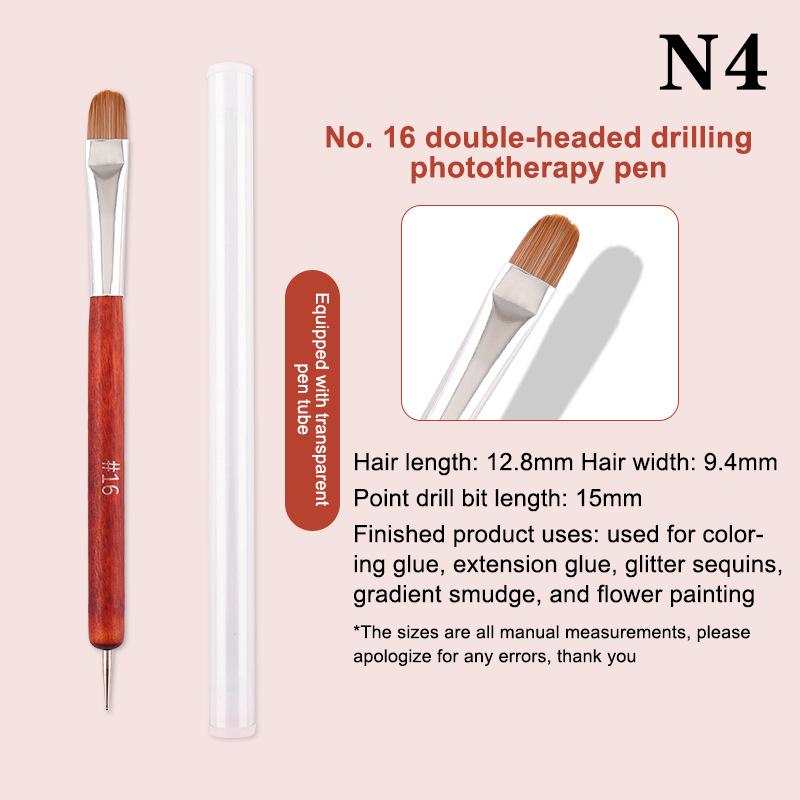 

1/4 шт. Двусторонний набор кистей для французского нейл-арта из красного дерева - Инструменты для гелевого доттинга и наращивания для очистки кутикулы, дизайна ногтей, в коробке