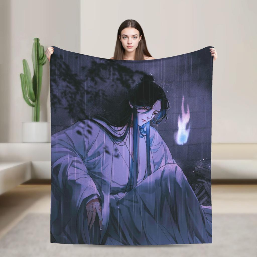 Tian Guan Ci Fu Blankets Anime Yaoi Lgbt Boy Love Plush Vintage Warm Throw Blanket for Bedding Lounge Autumn/Winter