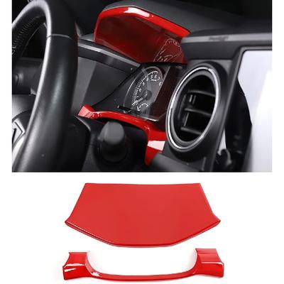 Car Accessories Fit for Toyota Tacoma 2016-2022 2023 Inner Look Central Console Dashboard Panel Cover Trim Frame (Red) ABS 2PCS