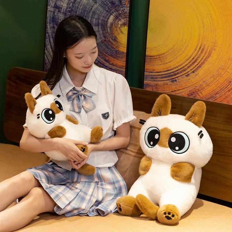 30-60cm Cartoon Adorable Siamese Cat Plush Doll Pillow Tall Superior Quality Sitting Lying Cat Plush Toy Home Decoration Present Designed For Children