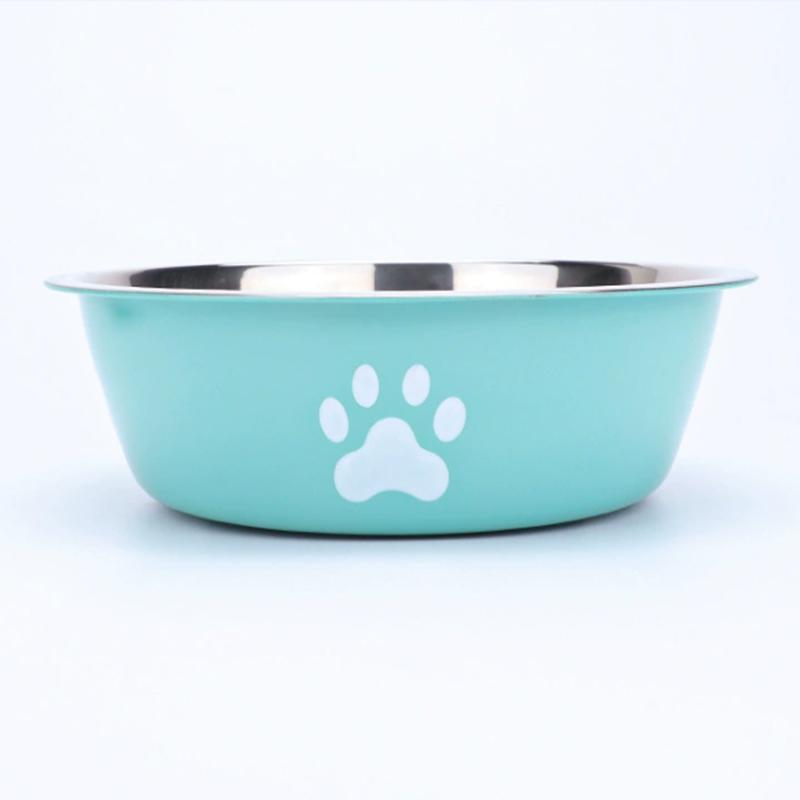 

Large capacity stainless steel dog bowl anti-slip anti-rust dog water bowl pet feeder double-layer cat bowl suitable for puppies S