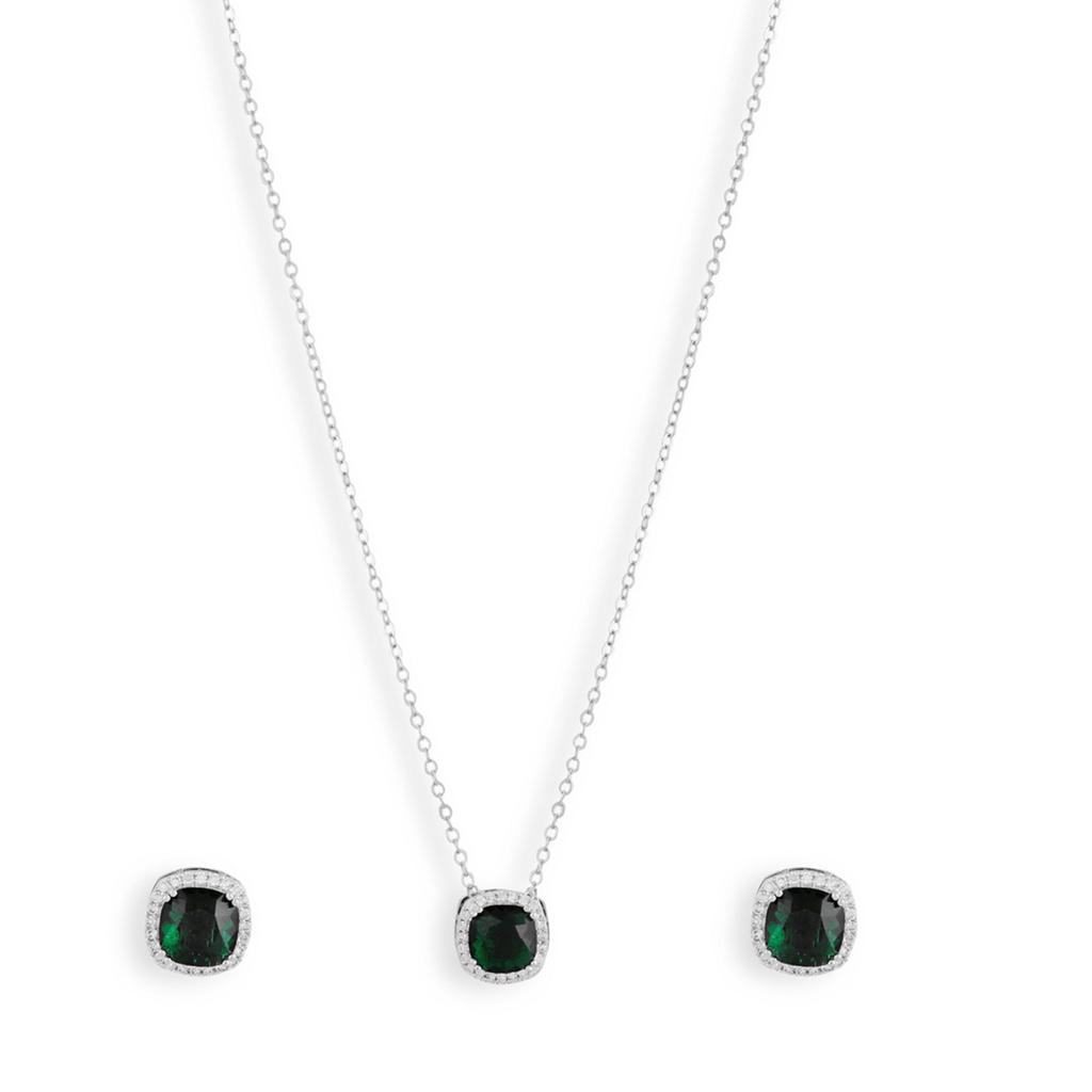 Abdesigns Diamond Pendant Set, Silver Plated Indian Pendant Set,Pendant Set, Synthetic Lab Grown Diamond Pendant Chain