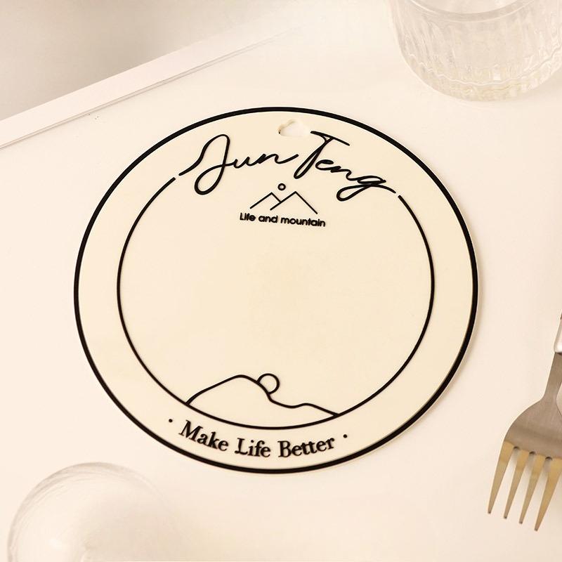 

Soft rubber heat insulation pad, table, household round bowl mat, high-temperature resistant gradient table mat, pot mat, heat-resistant бежевый