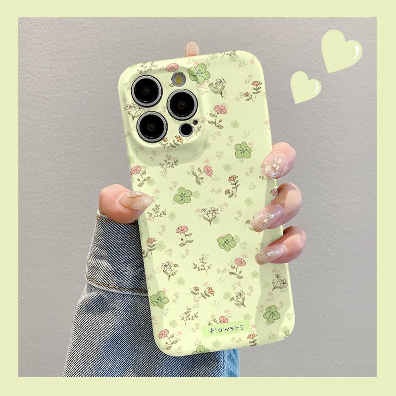 

Creative Green Floral Cartoon Phone Case for iPhone 17 Pro Max with Protective Film iPhone 12 Pro Max