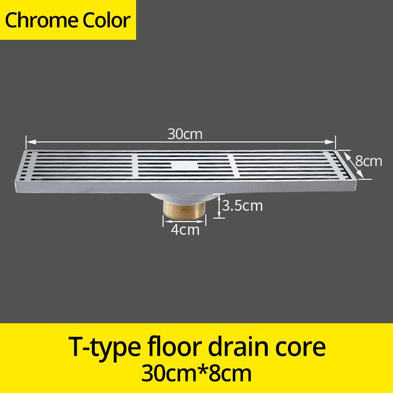 Drain 8*30CM Euro Antique Brass Art Carved Floor Drain Cover Shower Waste Drainer Bathroom Bath Accessories Strainer DL8030