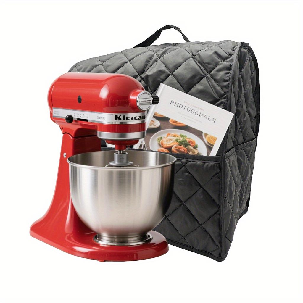 [Durable Stand Mixer Cover] Durable 1pc Multi-Color Stand Mixer Dust Cover with Side Storage Bag | Quilted Polyester, Perfect for Kitchen Appliances
