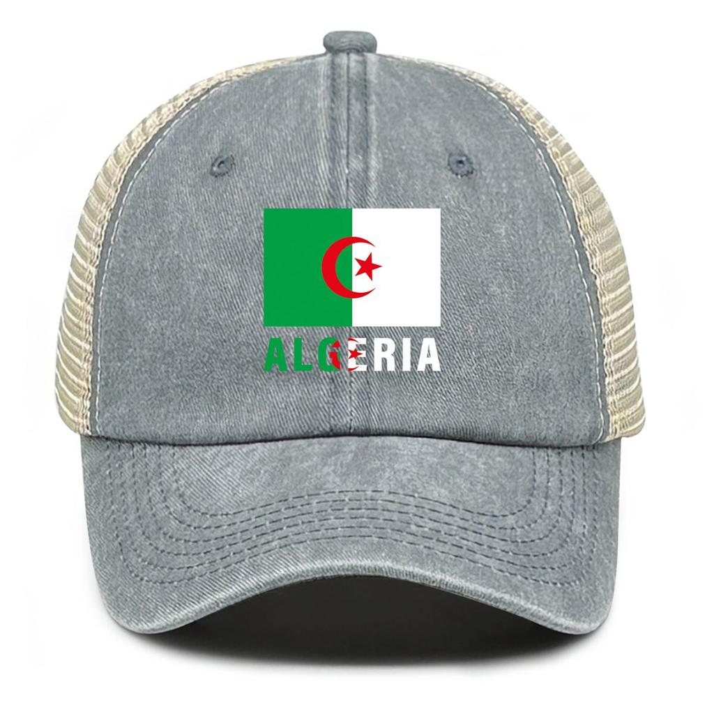 Algeria Flag Print Snapback Mesh Cap, Patriotic Sports Hat Slouchy Adjustable Buckle Sun Visor Leisure Adjustable Baseball Hat