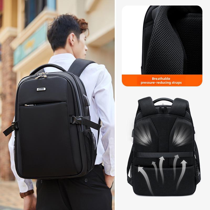 "Men's Multifunctional Business Travel Backpack - Large Capacity, Fashionable & Lightweight"
