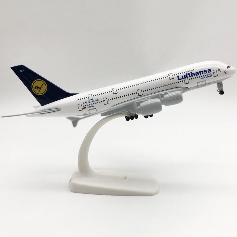 20cm Statisches Simulationslegierungsflugzeug Lufthansa A380 Fluggesellschaften Flugzeugmodelle Mit Fahrwerk Kindergeschenke Sammlung Flugzeugspielzeug