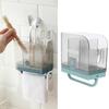 Chopstick Holder Chopstick Holder Wall Mounted   with Removable Drip Tray and Rotating Hooks for Kitchen Utensil Storage