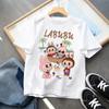 Summer Labubu Children Clothess Boy Clothes Kids Cute Cartoon Printed Short Sleeve T-shirt Girl Labubu Summer Casual Tops Loose