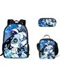 Biscuit Game Student Backpack Three Piece Set Shadow Milk Cookie Peripheral Children's Backpack Meal Bag Pencil Case Set