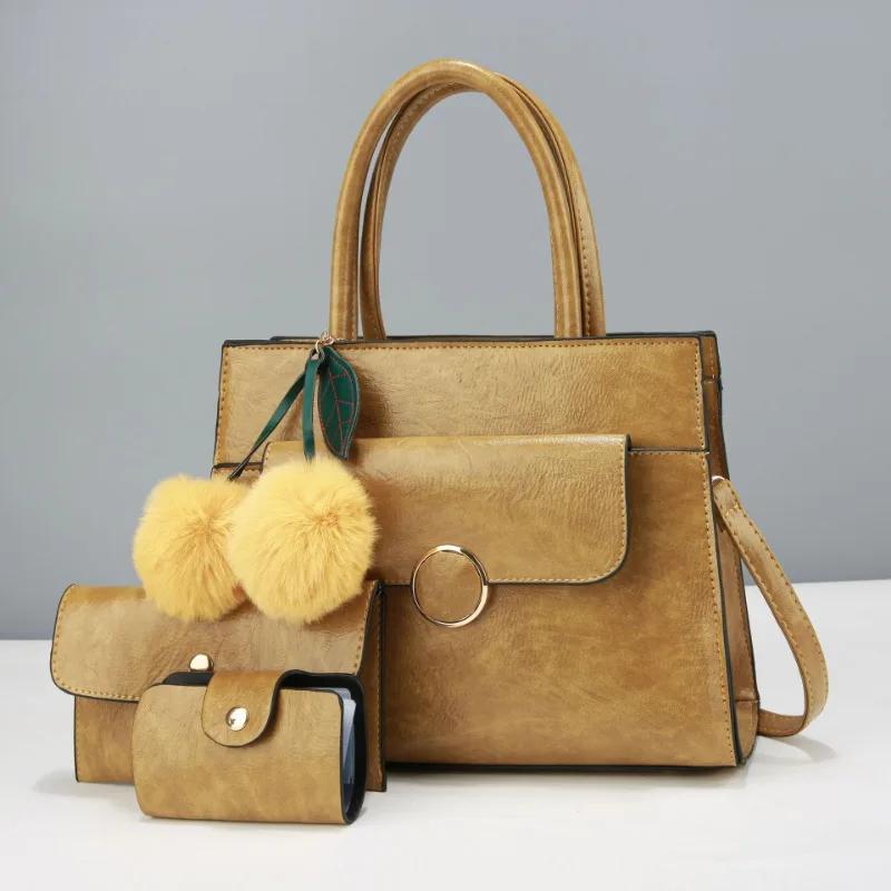 High Quality Leather Women Crossbody Shoulder Bags  New 3 Piece Set Luxury Purses and Handbags Women Bags