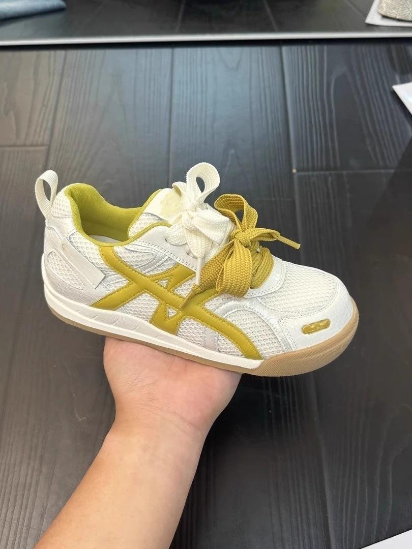 

Дышащие кроссовки из сетки на толстой подошве в стиле «Форрест Гамп» женские 2025 лето новые ретро немецкие тренировочные туфли повседневные универсальные спортивные папины кроссовки 35 жёлтый