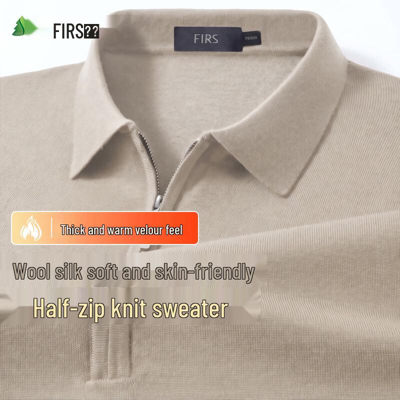 FIRS Men's Wool-Silk Blend Casual Knit Sweater