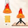 Halloween Simulation Brazier Decoration LED Pumpkin Flame Light Fake Fire Burning Props Haunted House Bar Shop Home Party Decor