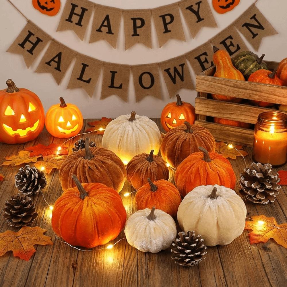 Multi Sizes Faux Pumpkin Tabletop Decor Halloween Artificial Decoration Harvest Season Decor