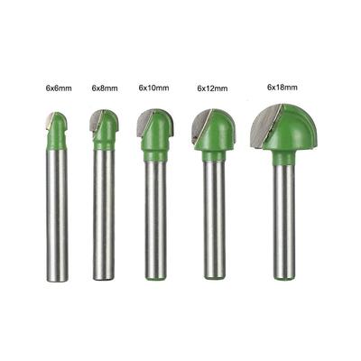 6mm Shank Topu Yuvarlak Burun Koyu Kutusu Ahşap Freze Uçları Koyu CNC Freze Ucu Aracı