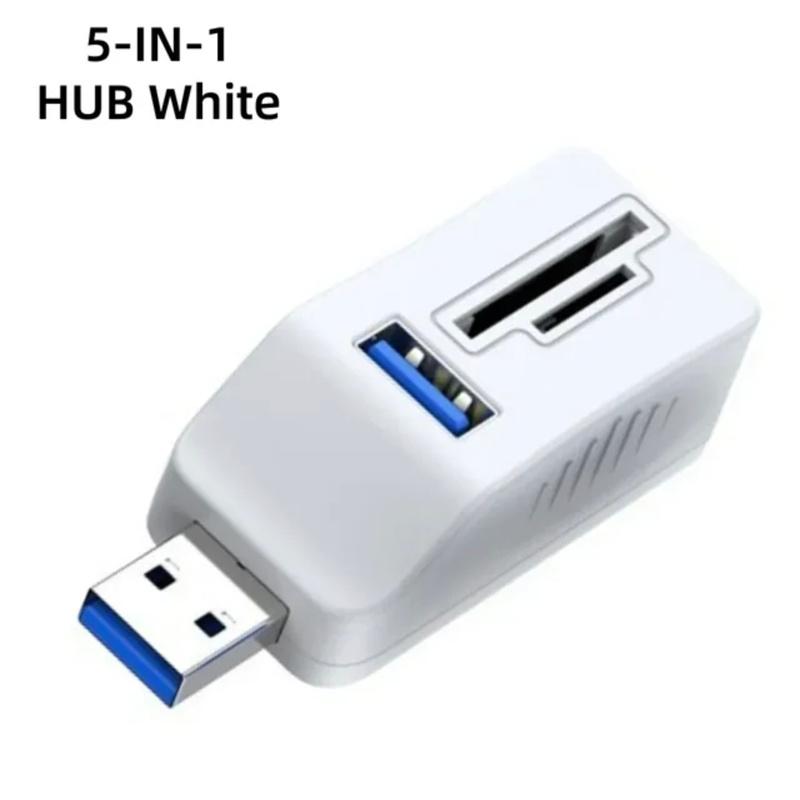 5 in1 Multi Ports USB 3.0 2.0 Hub Expansion Splitter for HDD SSD Connecting Mobile Hard Disk U Disk Camera Keyboard Mouse Multi Ports Adapter