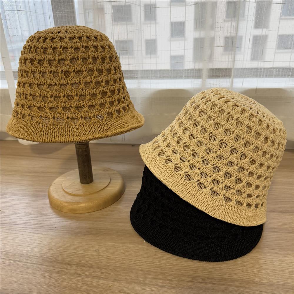 

Spring and summer double-sided hollow bucket hat women s breathable hat women s thin sunscreen sunshade bucket hat fashion travel basin hat Adult average size бежевий