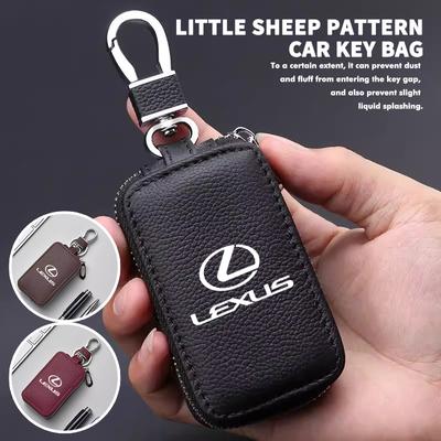 For Leather Car Keychain Bag Organizer Key Zipper Case Bag Protection Cover CT ES GS NX IS250 RX350 IS200 LX570 UX250h