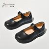New Girls Black Leather Shoes Children's Wedding Patent Leather Princess Kids Student School Shoe Flat Fashion Shoe