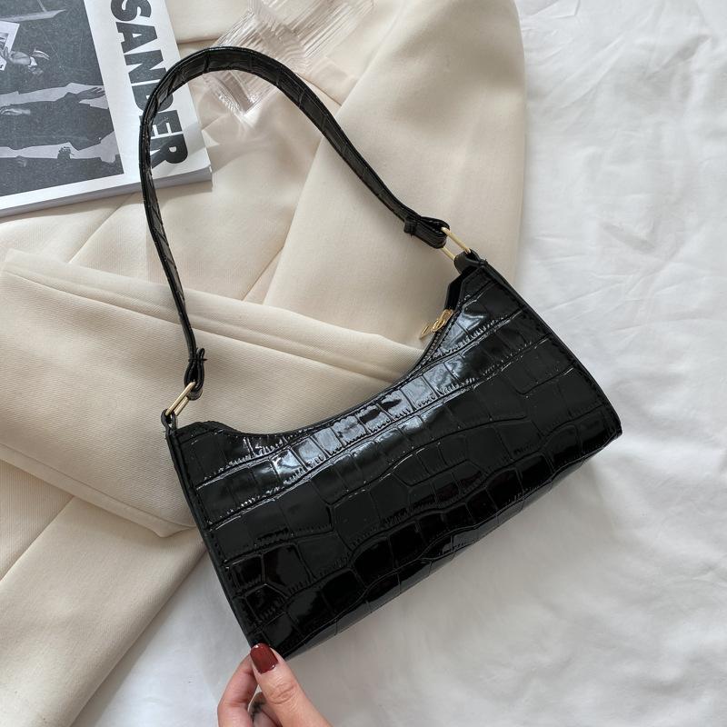 Solid Color Pu Leather Women'S Underarm Bag For Female Retro Casual Shoulder Bag Tote Clutch Purse Banquet Handbag